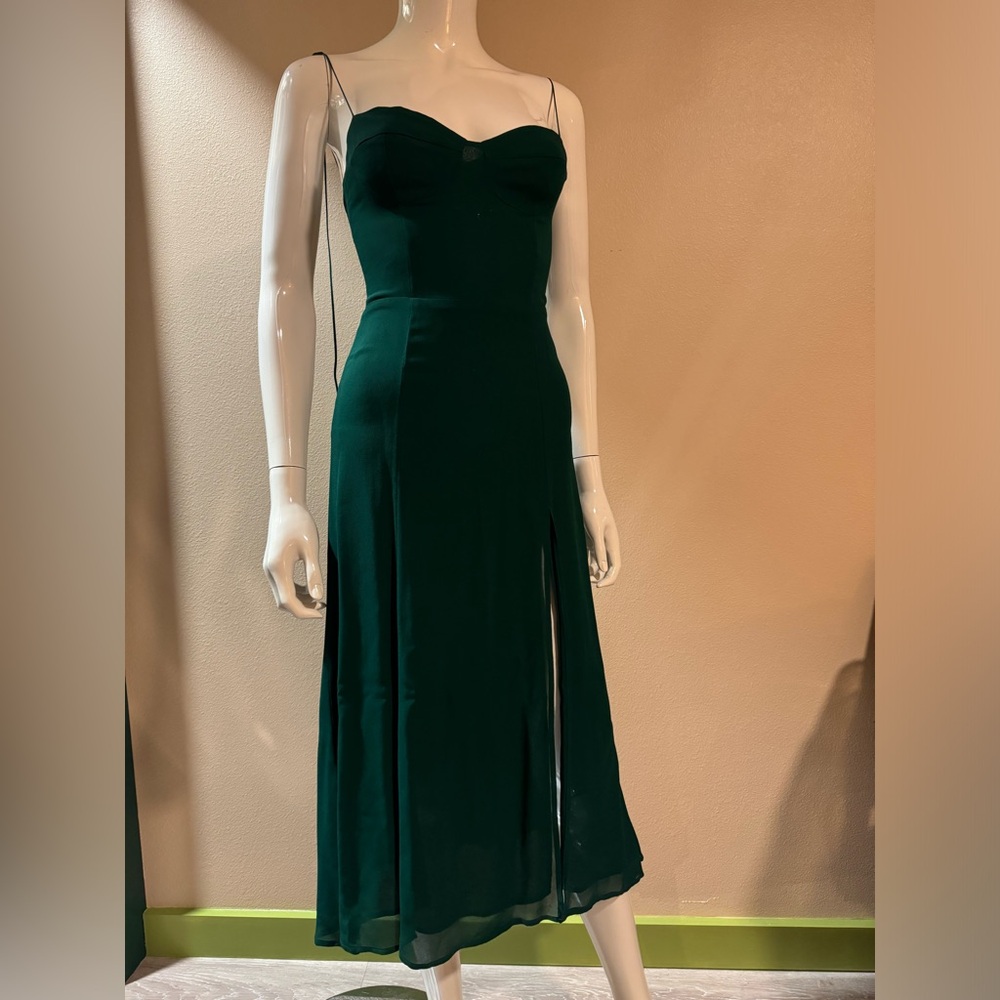 Reformation Juliette Dress Dark emerald green